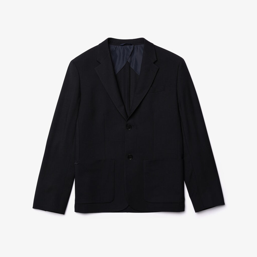 Mens   Straight-Cut Wool Jacket | Lacoste Navy Blue • Mxq