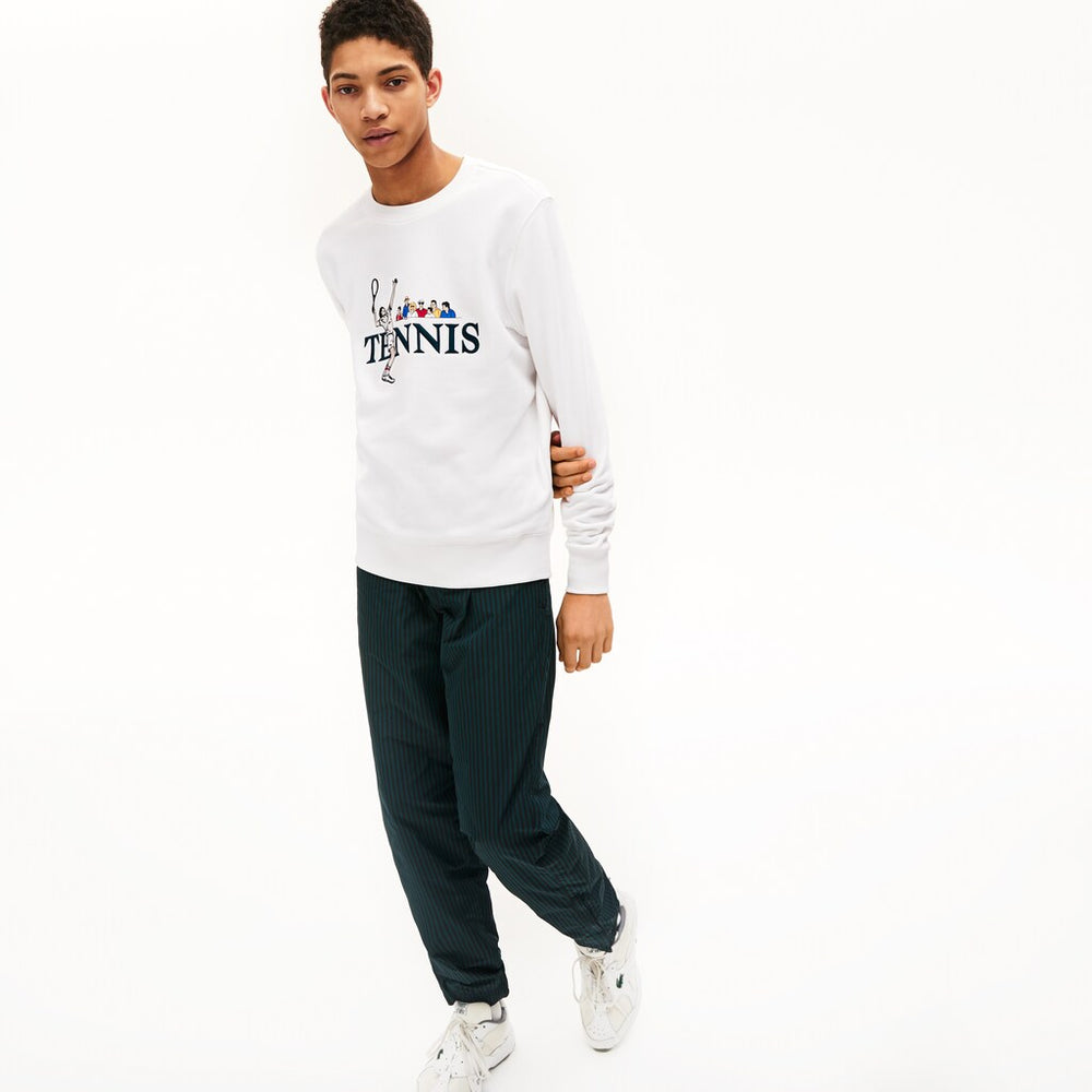 Mens/Womens Unisex LIVE Embroidered Tennis Sweatshirt | Lacoste White • 2Cq