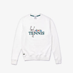 Mens/Womens Unisex LIVE Embroidered Tennis Sweatshirt | Lacoste White • 2Cq