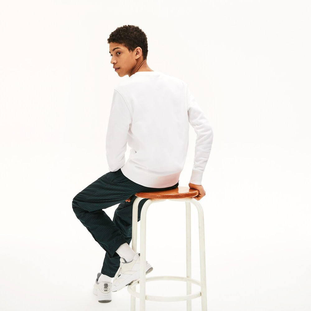 Mens/Womens Unisex LIVE Embroidered Tennis Sweatshirt | Lacoste White • 2Cq
