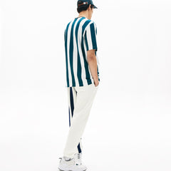 Mens   LIVE Bicolor Fleece Tracksuit Pants | Lacoste White / Navy Blue / White • L1K