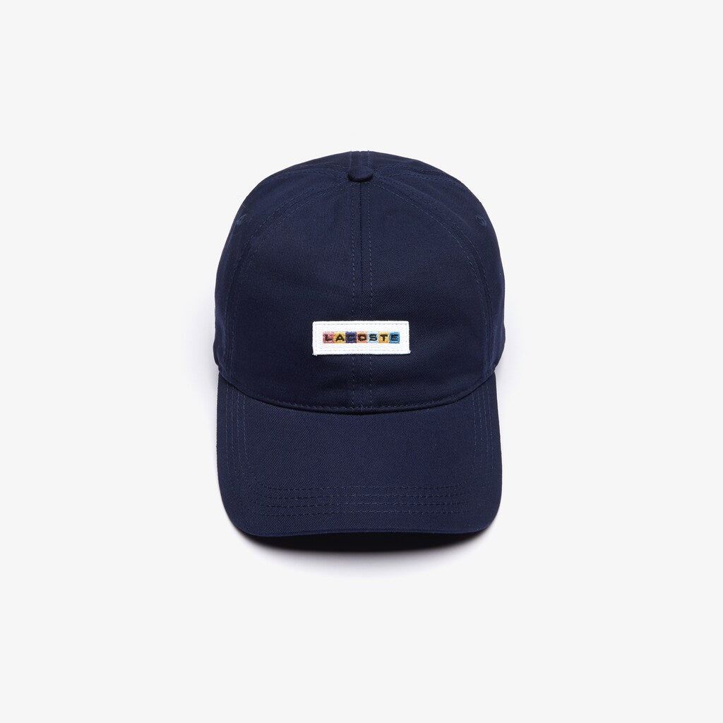 Mens   Multicolor-Logo Cotton Cap | Lacoste Navy Blue • 166