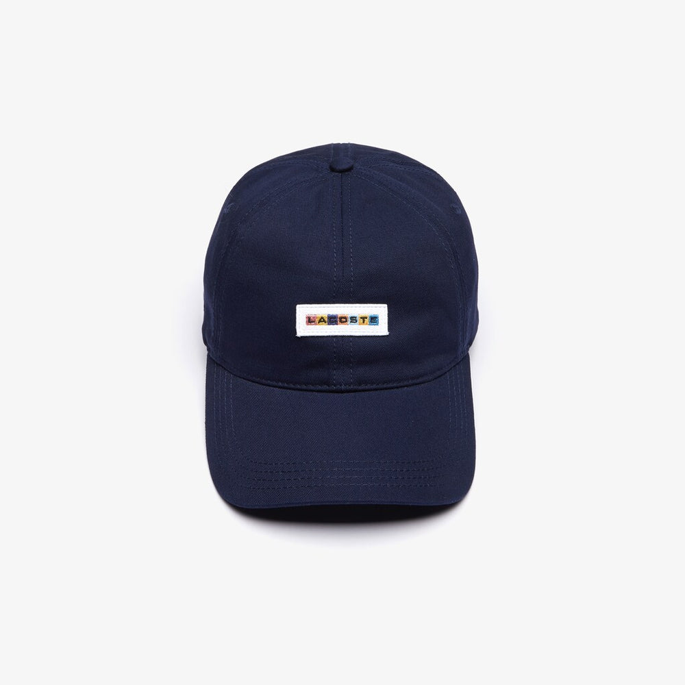 Mens   Multicolor-Logo Cotton Cap | Lacoste Navy Blue • 166