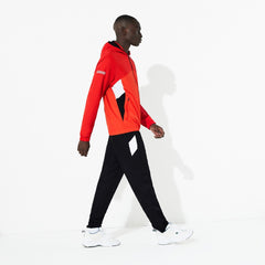 Mens   SPORT Hooded Colorblock Tracksuit | Lacoste Red / Black / White • Rrx