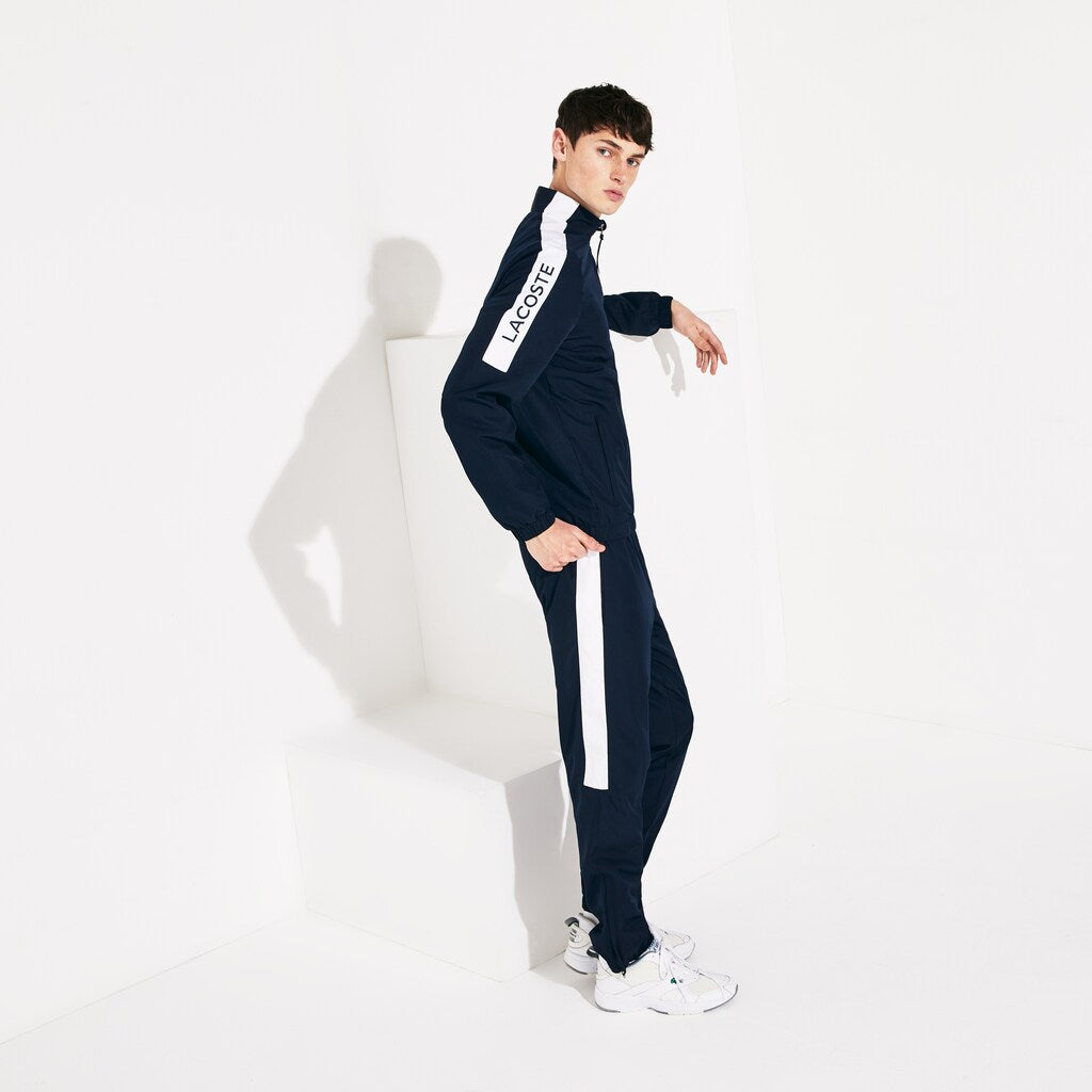 Mens   SPORT Stand-up Neck Colorblock Tracksuit | Lacoste Navy Blue / White / Navy Blue • Pwr