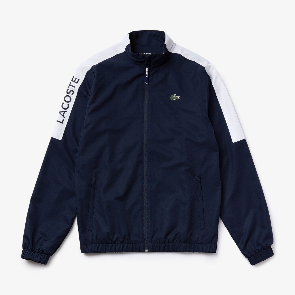 Mens   SPORT Stand-up Neck Colorblock Tracksuit | Lacoste Navy Blue / White / Navy Blue • Pwr