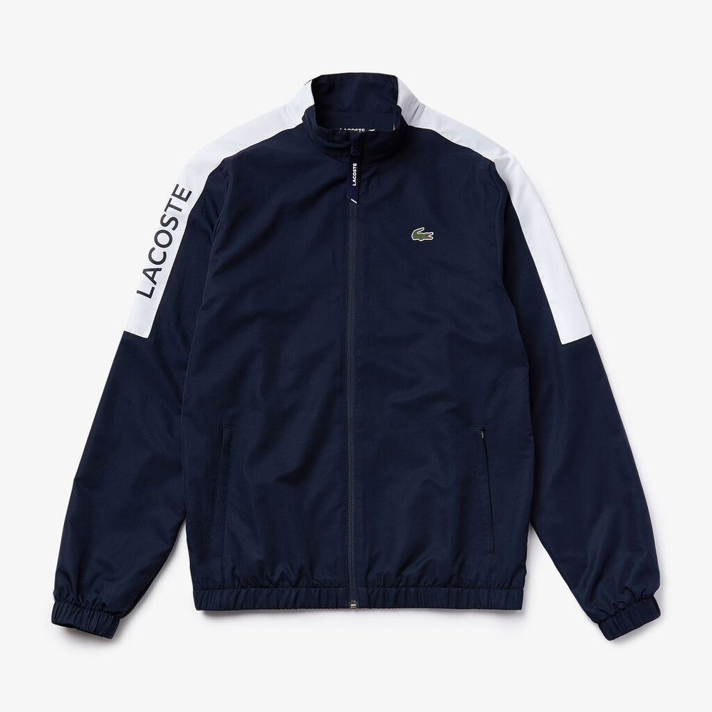 Mens   SPORT Stand-up Neck Colorblock Tracksuit | Lacoste Navy Blue / White / Navy Blue • Pwr