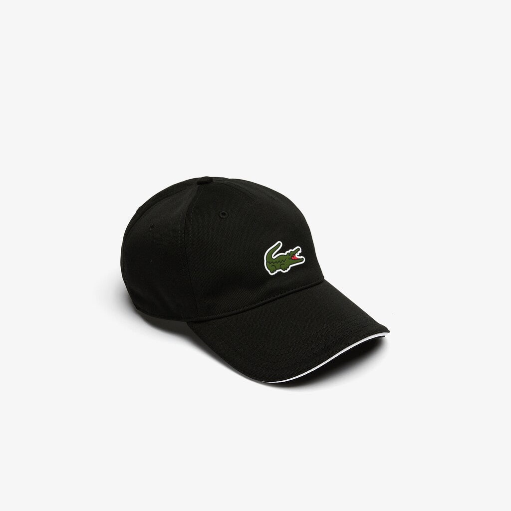 Mens   SPORT Breathable Piqué Golf Cap | Lacoste Black / White • 258