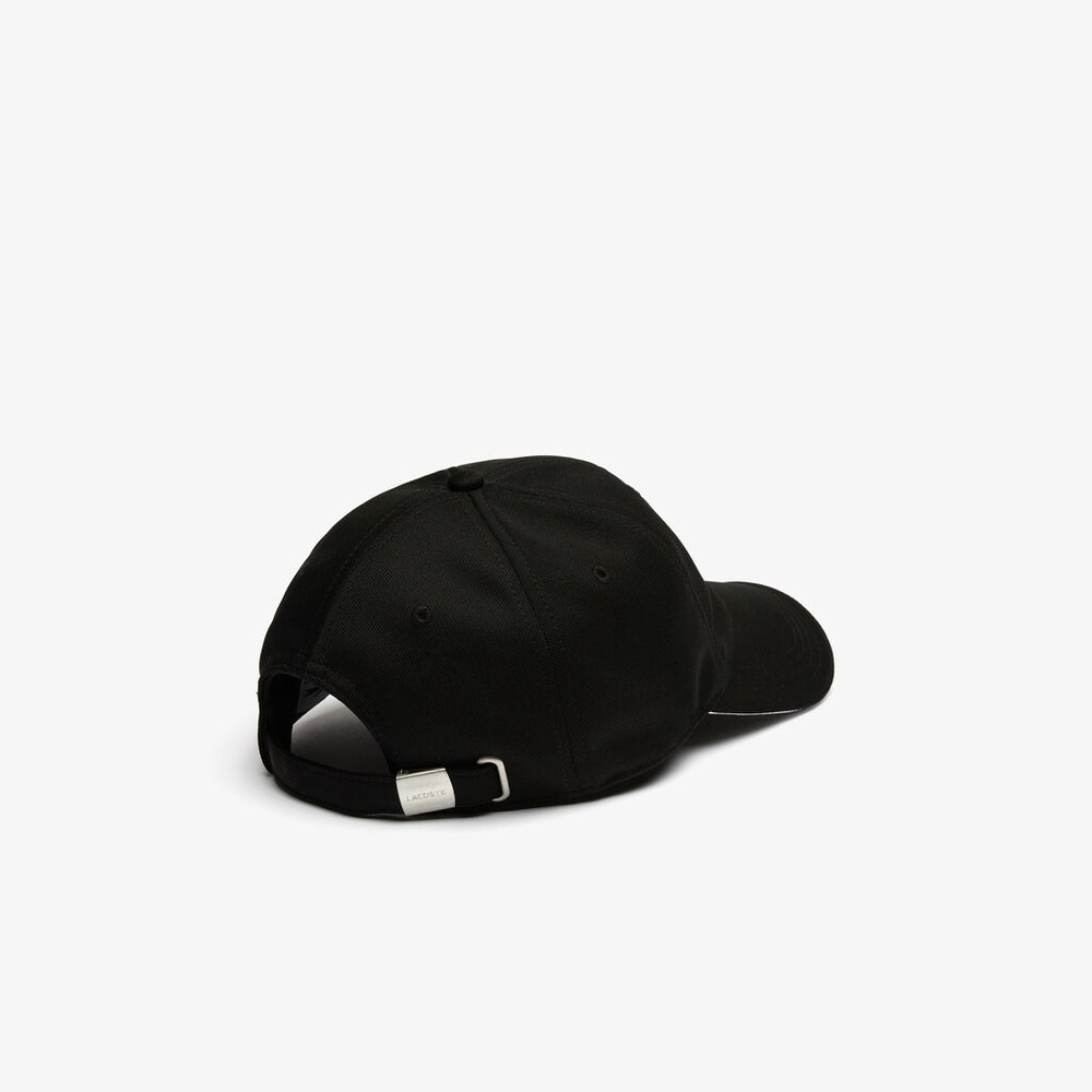 Mens   SPORT Breathable Piqué Golf Cap | Lacoste Black / White • 258