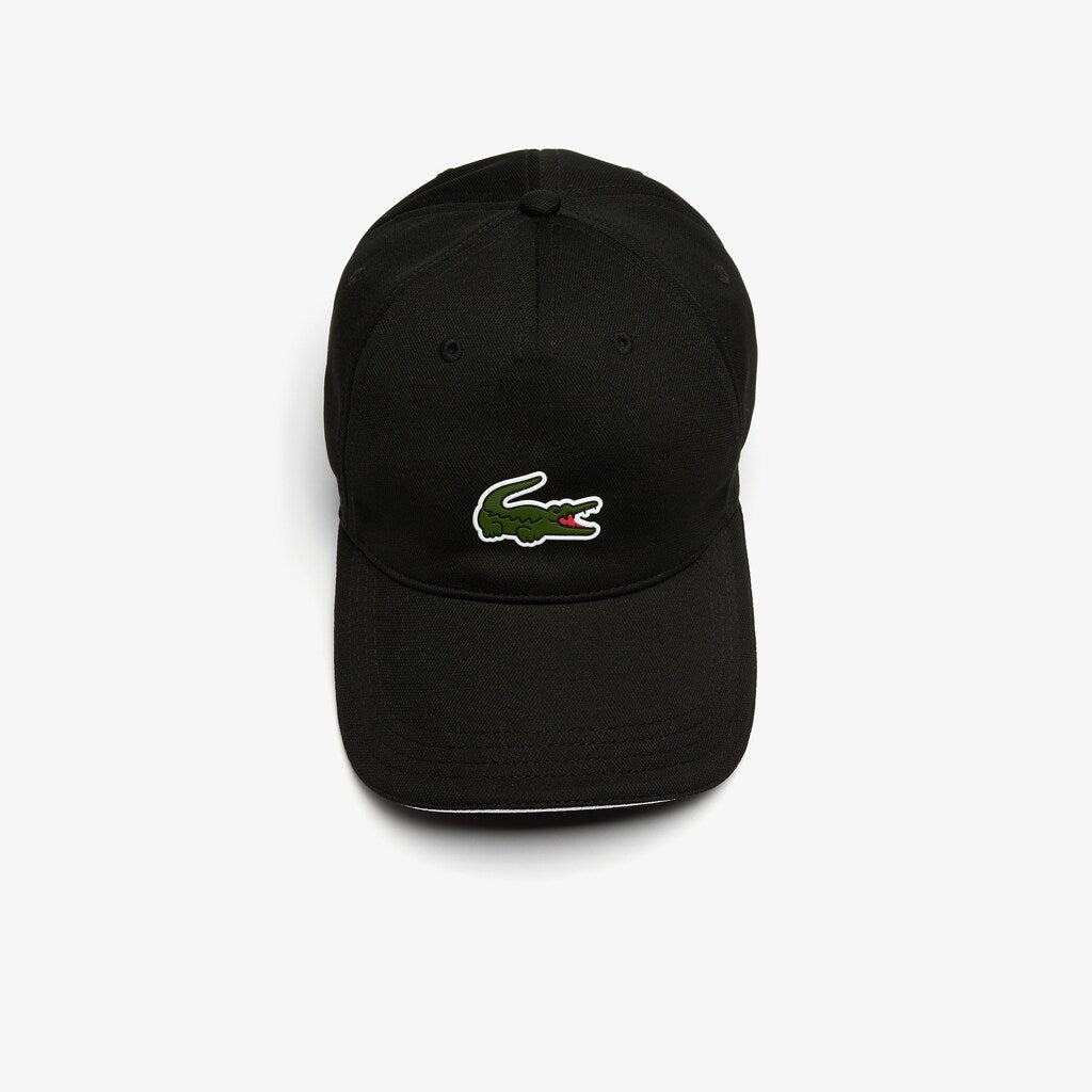 Mens   SPORT Breathable Piqué Golf Cap | Lacoste Black / White • 258