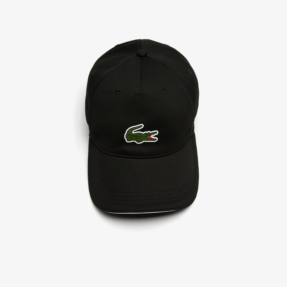 Mens   SPORT Breathable Piqué Golf Cap | Lacoste Black / White • 258