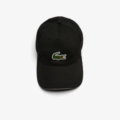 Mens   SPORT Breathable Piqué Golf Cap | Lacoste Black / White • 258