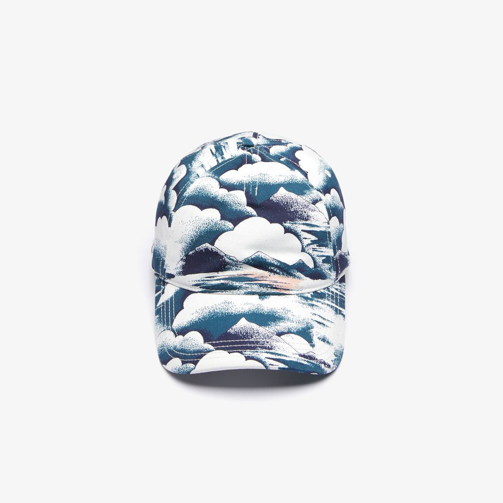 Mens   Printed Cotton Cap | Lacoste Blue / Light Pink / White • Ruf