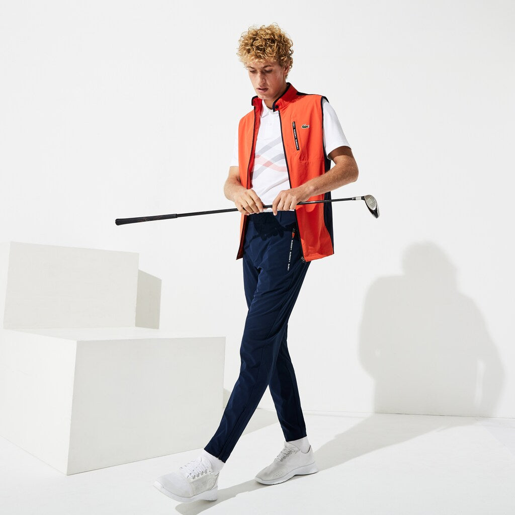 Mens   SPORT Stretch Golf Track Pants | Lacoste Navy Blue / White / Red • Xvv