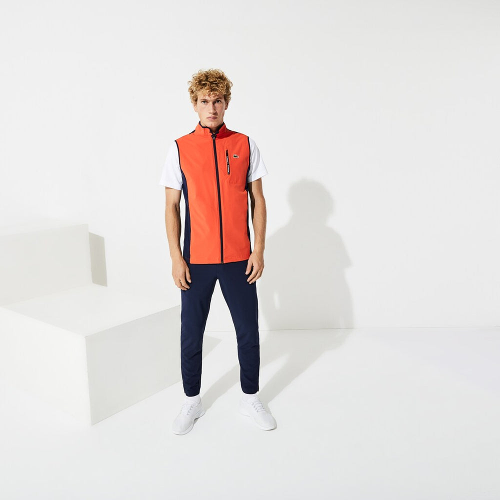 Mens   SPORT Stretch Golf Track Pants | Lacoste Navy Blue / White / Red • Xvv