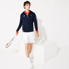 Mens   SPORT Roland Garros Hooded Zip-Up Jacket | Lacoste Navy Blue / White / Red / Green • Yme