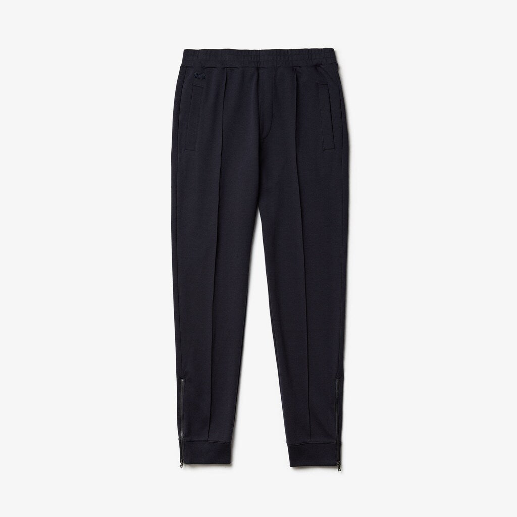 Mens   Pleated Cotton-Silk Track Pants | Lacoste Navy Blue / Khaki Green • X1S