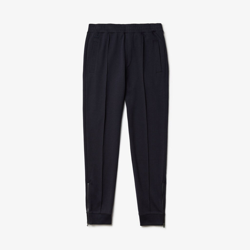 Mens   Pleated Cotton-Silk Track Pants | Lacoste Navy Blue / Khaki Green • X1S