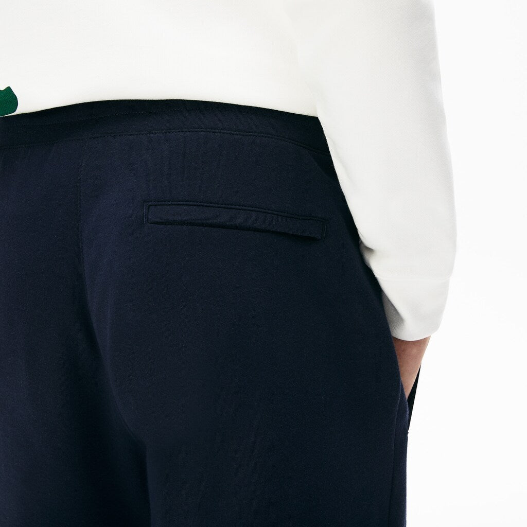 Mens   Pleated Cotton-Silk Track Pants | Lacoste Navy Blue / Khaki Green • X1S