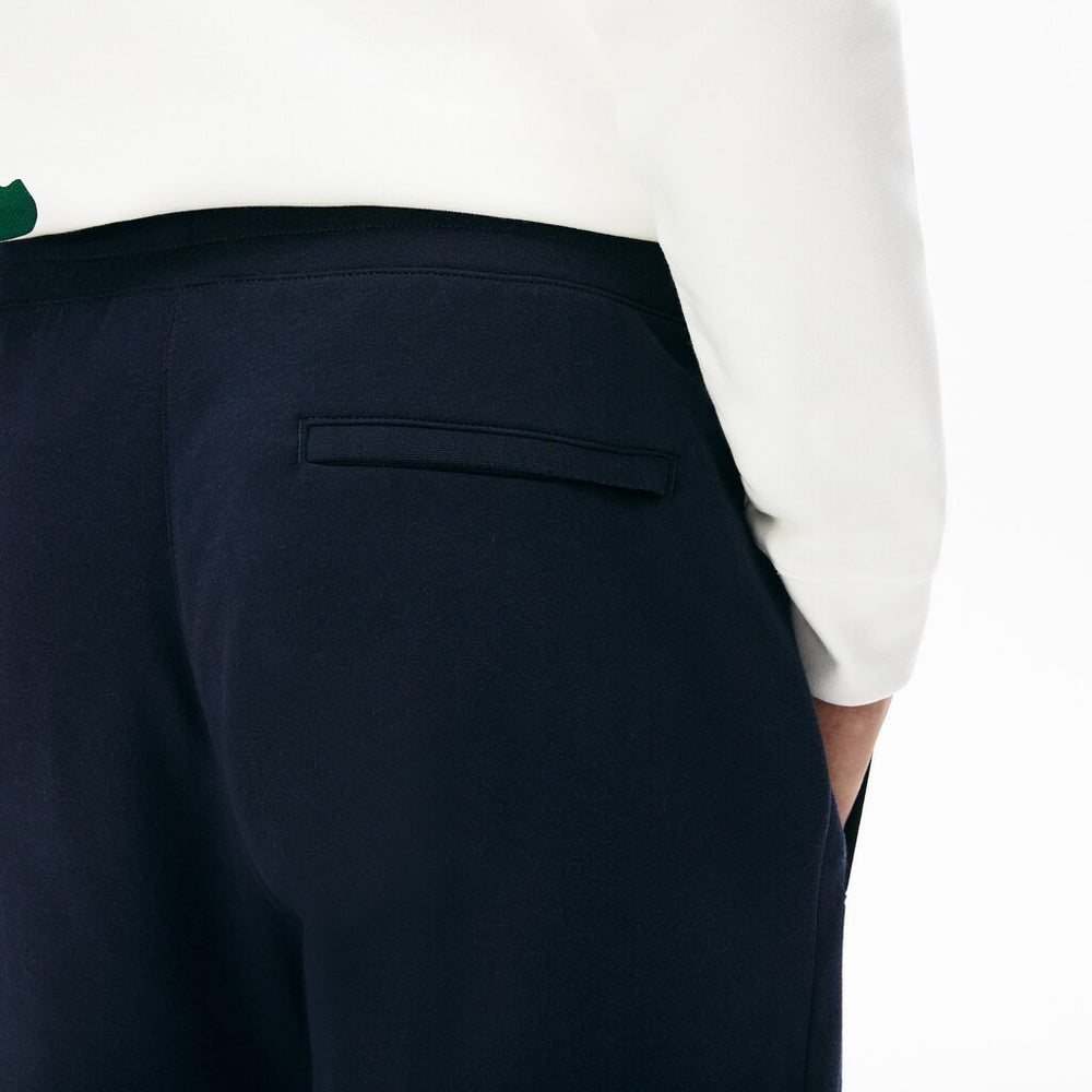Mens   Pleated Cotton-Silk Track Pants | Lacoste Navy Blue / Khaki Green • X1S