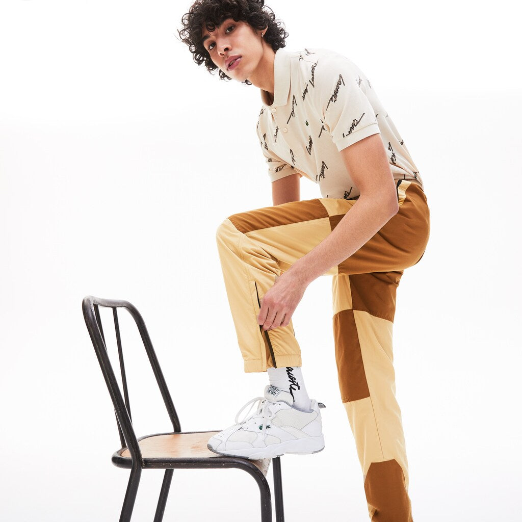 Mens   LIVE Two-Tone Track Pants | Lacoste Beige / Brown • Ug3