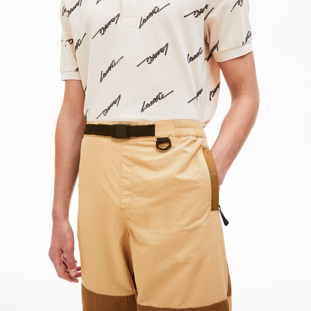 Mens   LIVE Two-Tone Track Pants | Lacoste Beige / Brown • Ug3