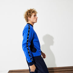 Mens   SPORT Two-Tone Fleece Crew Neck Sweatshirt | Lacoste Blue / Navy Blue • Xw8