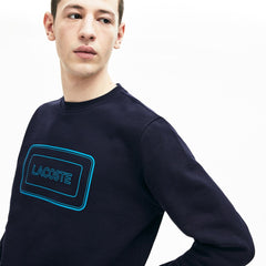 Mens   Motion Regular Fit Crew Neck Cotton Sweatshirt | Lacoste Navy Blue • 166