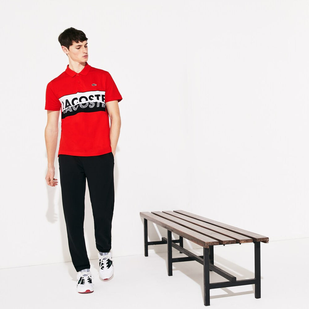 Mens   SPORT Logo-Graphic Lightweight Polo | Lacoste Red / Black / White • Atv