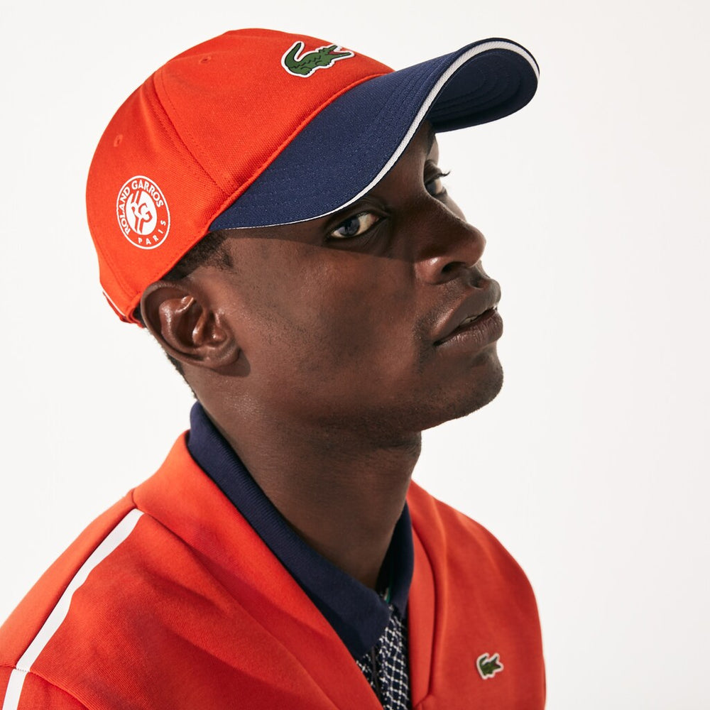Mens   SPORT Roland Garros Two-Tone Piqué Cap | Lacoste Red / Navy Blue / White • L9E