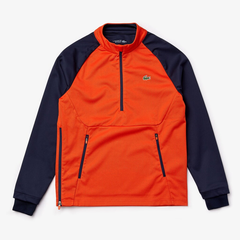 Mens   Raglan-Sleeve Golf Sweatshirt | Lacoste Red / Navy Blue • 145