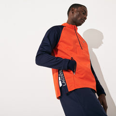 Mens   Raglan-Sleeve Golf Sweatshirt | Lacoste Red / Navy Blue • 145