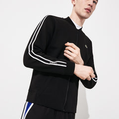 Mens   SPORT Fleece Varsity Jacket | Lacoste Black / White / Black • 6Kj
