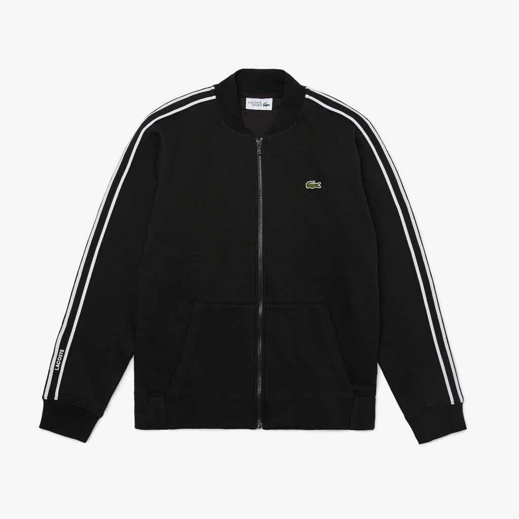 Mens   SPORT Fleece Varsity Jacket | Lacoste Black / White / Black • 6Kj