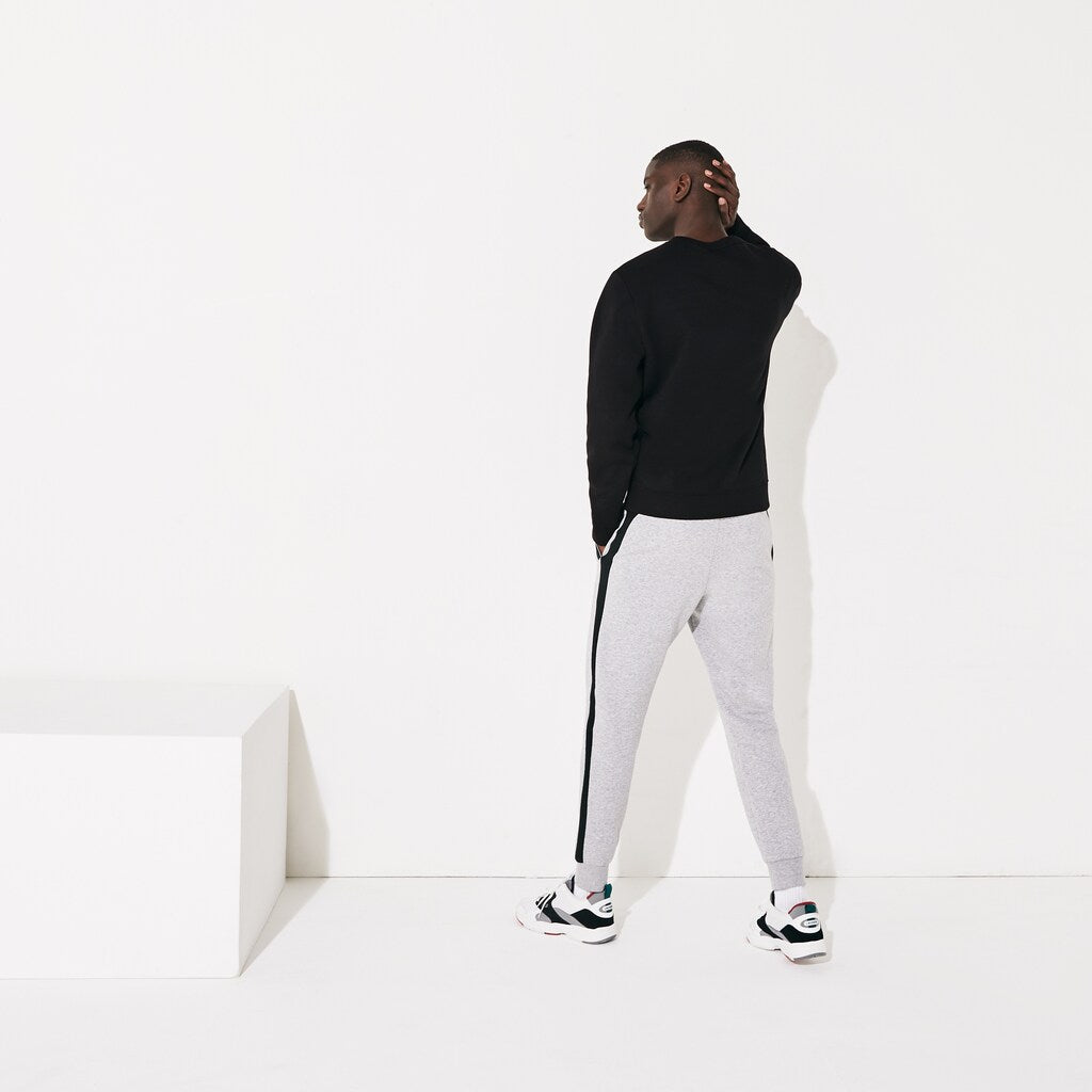 Mens   SPORT Graphic Print Fleece Sweatshirt | Lacoste Black / White • Myj
