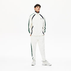 Mens   Heritage Stripe Track Jacket | Lacoste White / Navy Blue / Green • Uu9