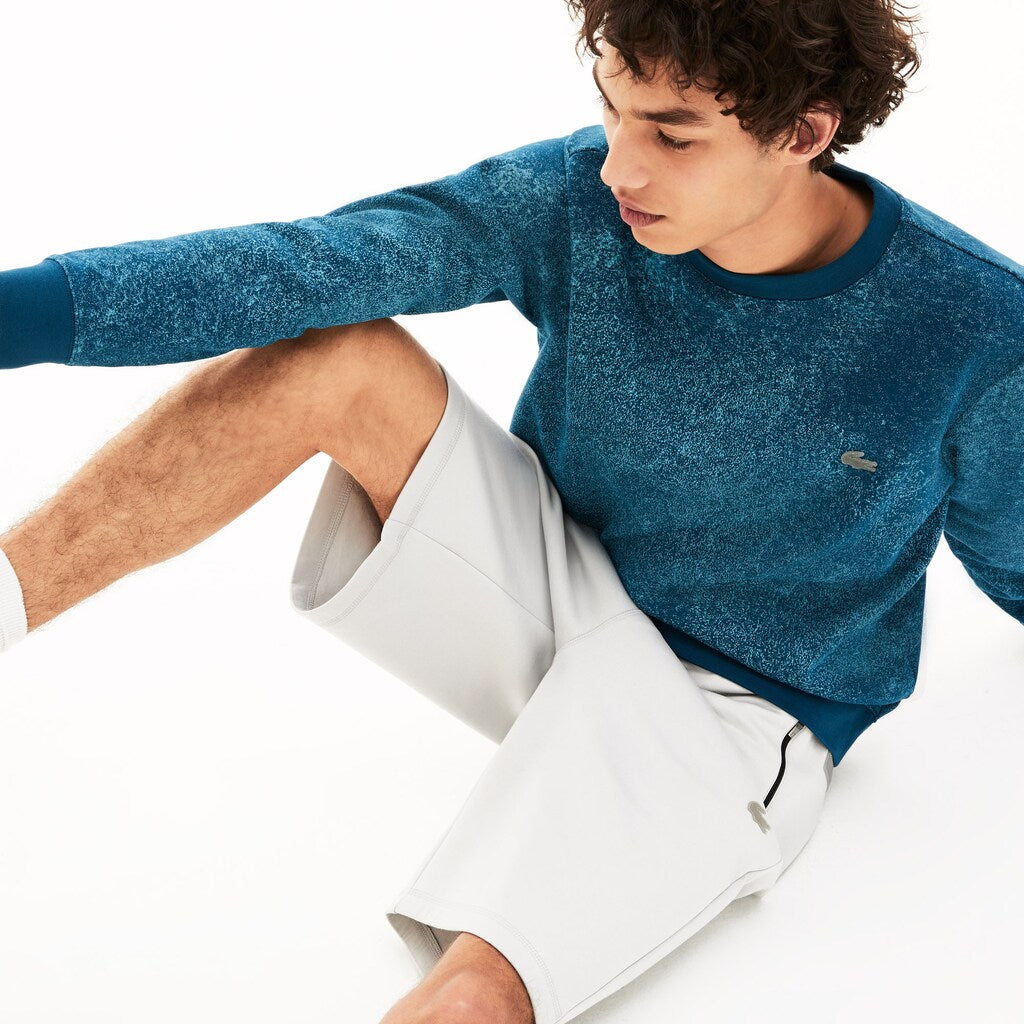 Mens   Motion Textured Crew Neck Sweatshirt | Lacoste Blue • Yzw