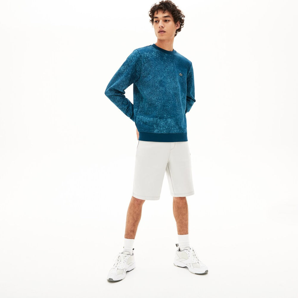 Mens   Motion Textured Crew Neck Sweatshirt | Lacoste Blue • Yzw