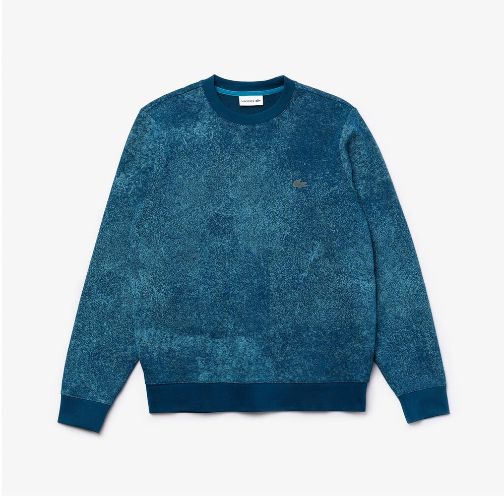 Mens   Motion Textured Crew Neck Sweatshirt | Lacoste Blue • Yzw