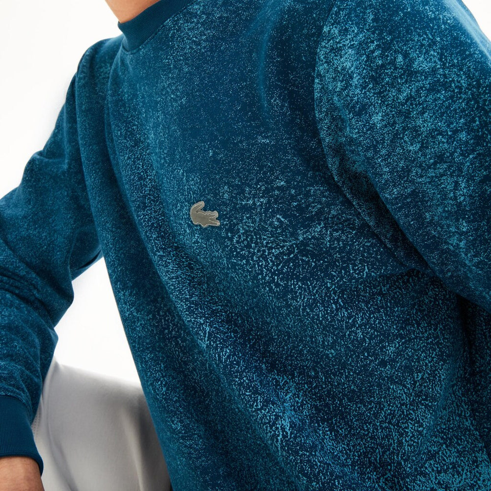 Mens   Motion Textured Crew Neck Sweatshirt | Lacoste Blue • Yzw