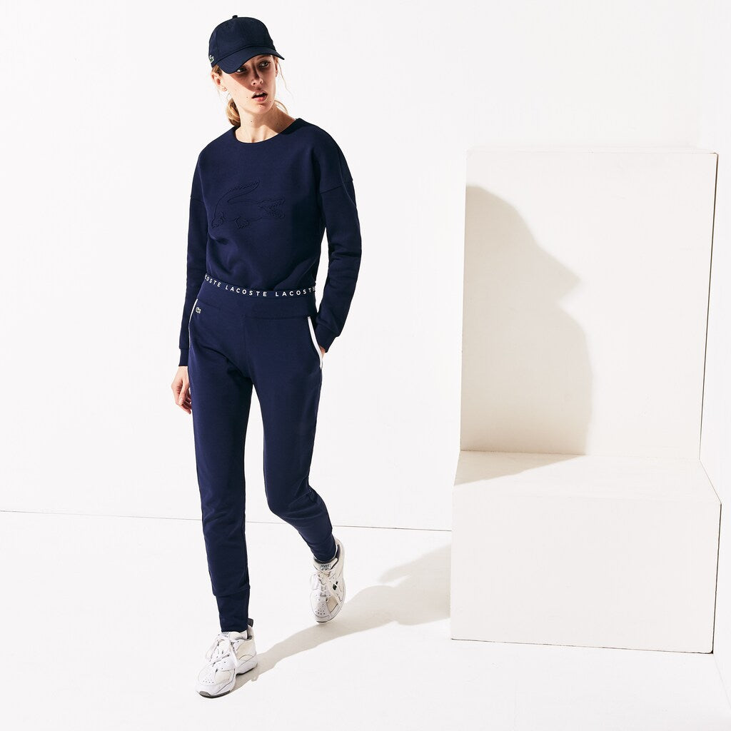Womens Wo  SPORT Logo-Waist Tennis Track Pants | Lacoste Navy Blue / White / Navy Blue • Xzb