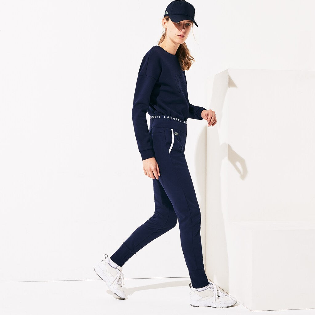 Womens Wo  SPORT Logo-Waist Tennis Track Pants | Lacoste Navy Blue / White / Navy Blue • Xzb