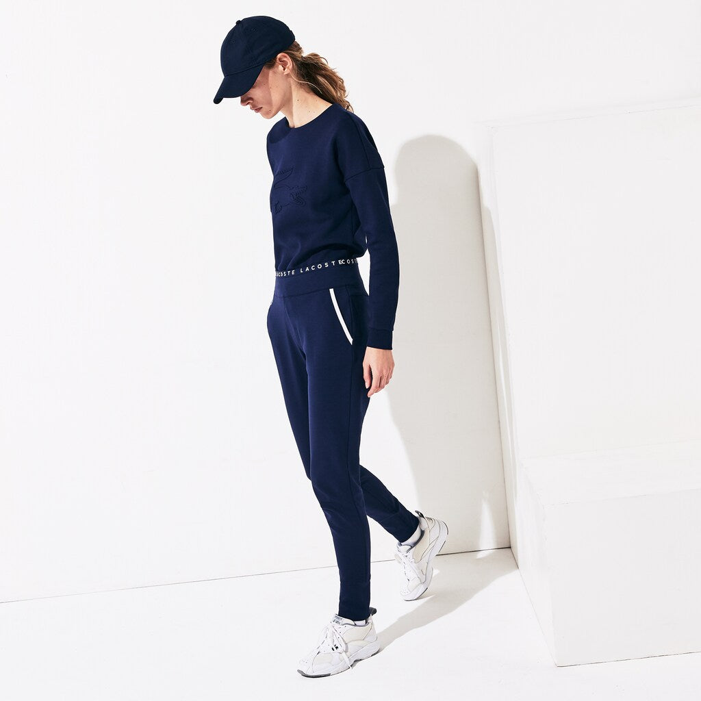 Womens Wo  SPORT Logo-Waist Tennis Track Pants | Lacoste Navy Blue / White / Navy Blue • Xzb