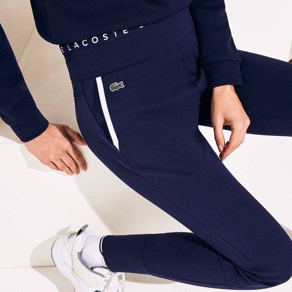 Womens Wo  SPORT Logo-Waist Tennis Track Pants | Lacoste Navy Blue / White / Navy Blue • Xzb