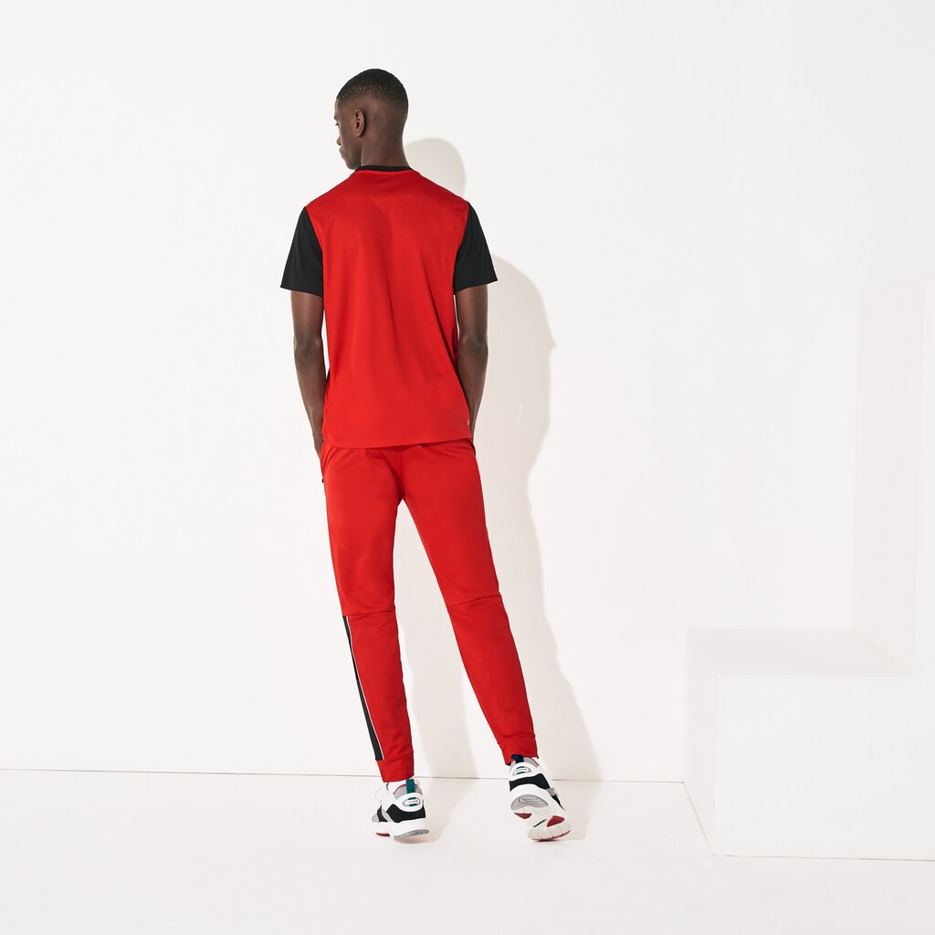 Mens   SPORT Colorblock Tricot Sweatpants | Lacoste Red / Black / White • Atv