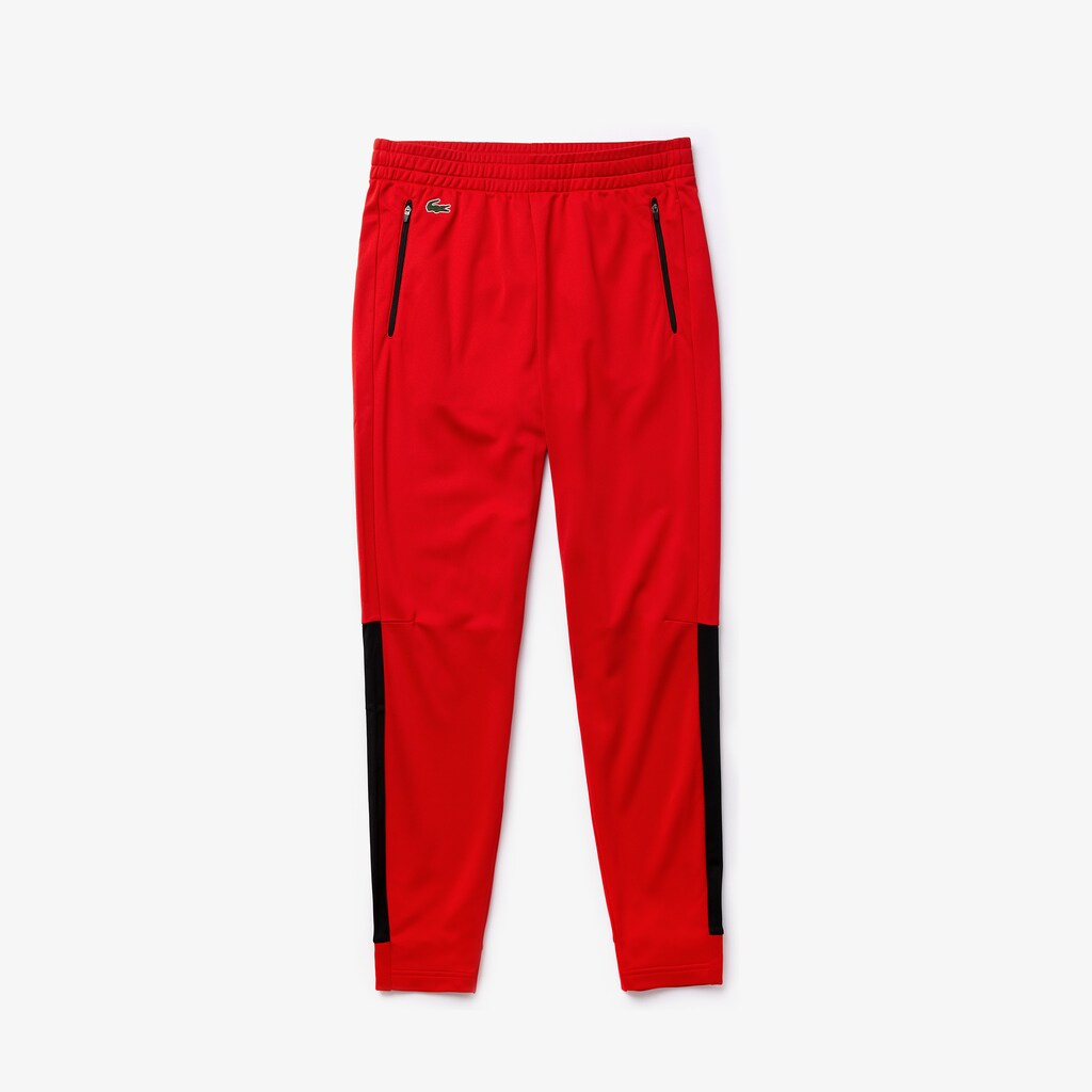Mens   SPORT Colorblock Tricot Sweatpants | Lacoste Red / Black / White • Atv