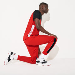 Mens   SPORT Colorblock Tricot Sweatpants | Lacoste Red / Black / White • Atv