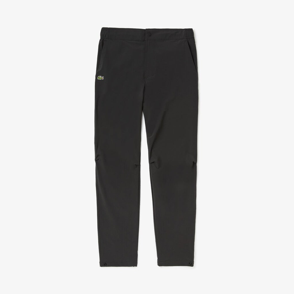 Mens   SPORT Stretch Track Pants | Lacoste Black / White • Myj