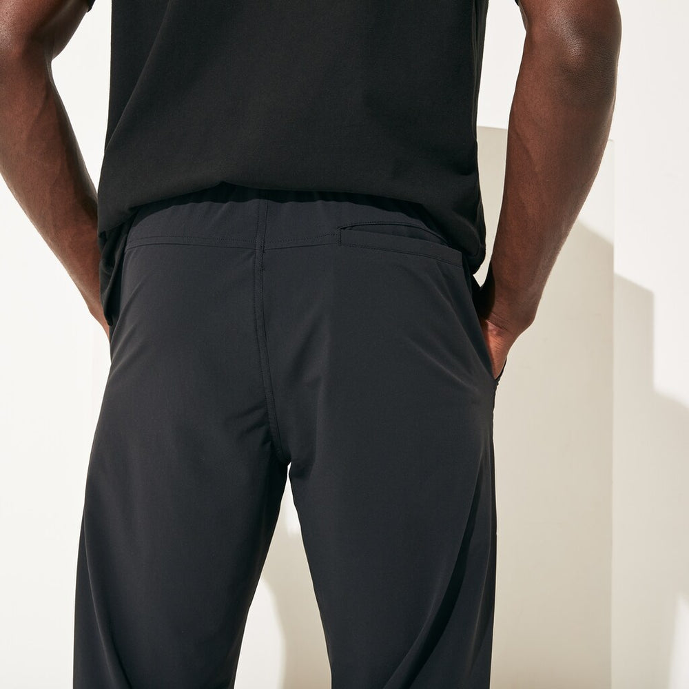 Mens   SPORT Stretch Track Pants | Lacoste Black / White • Myj
