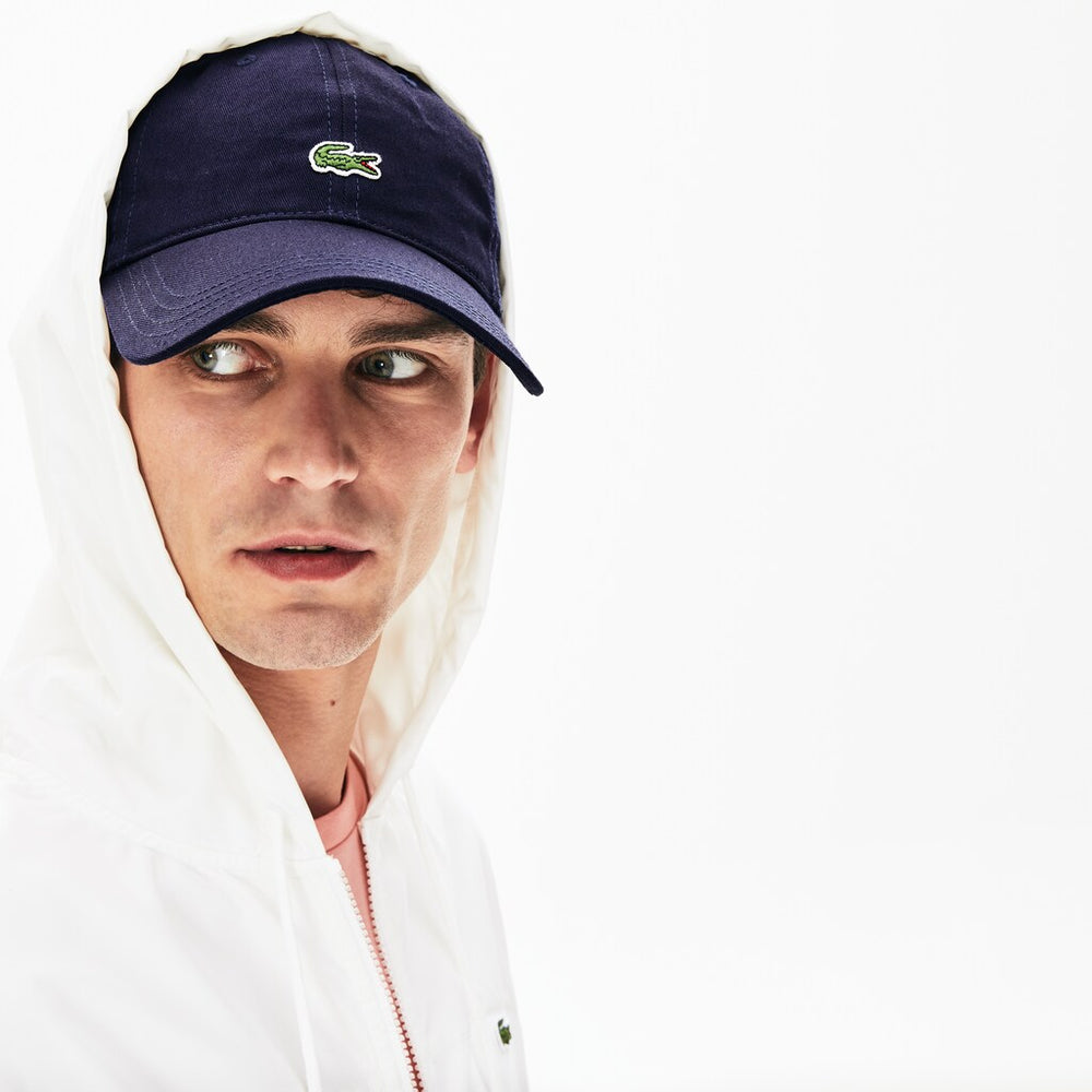 Mens   Contrast- Strap Cotton Twill Cap | Lacoste Navy Blue • 166